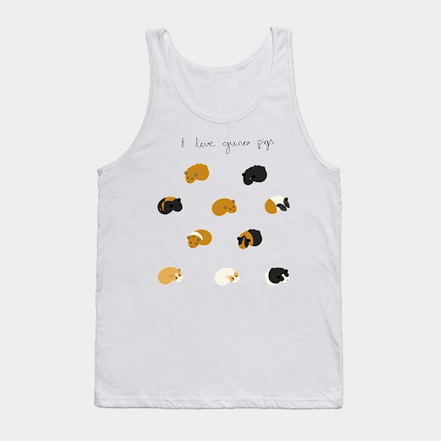 I Love Guinea Pigs Sticker Sheet Tank Top by Ratfrens